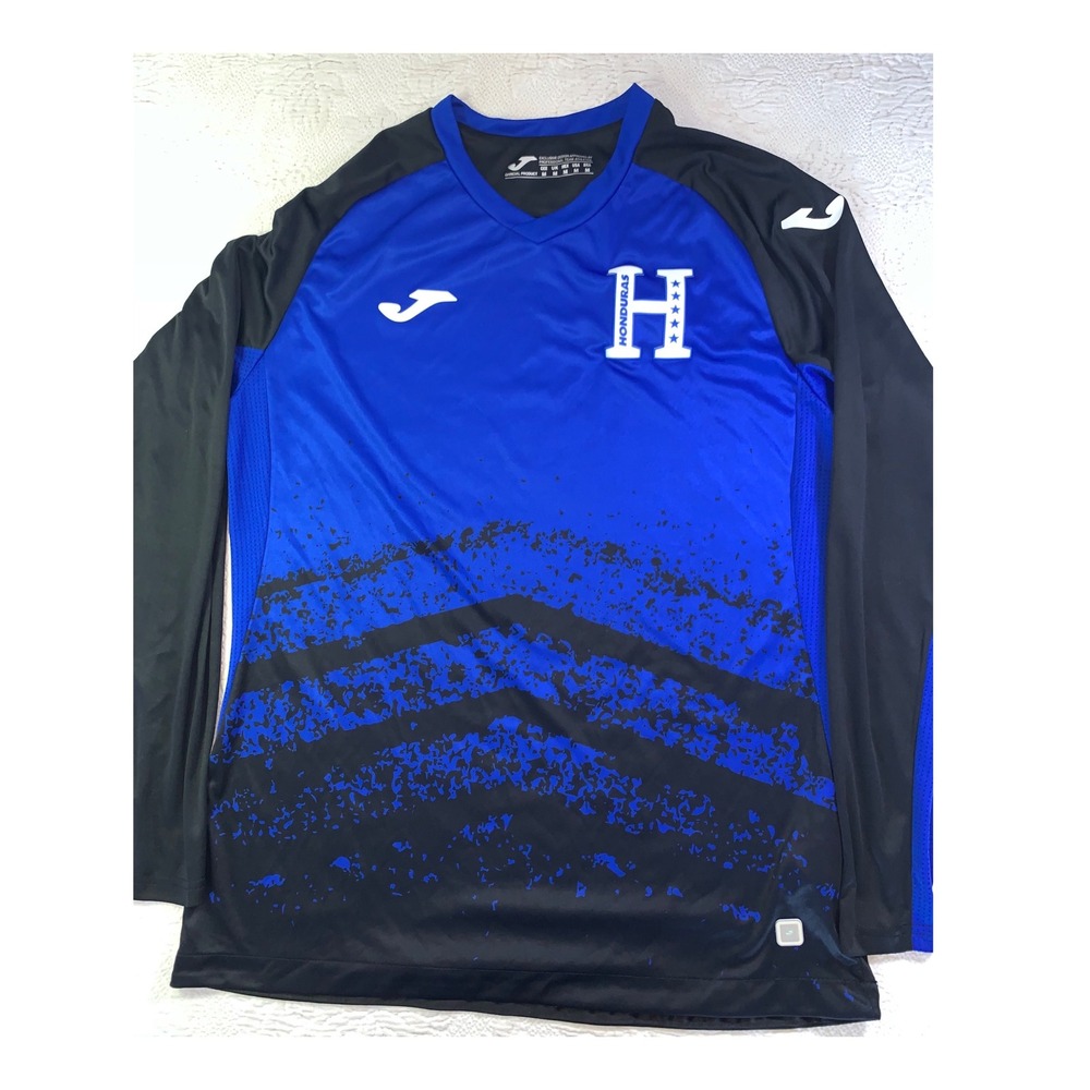 Joma Honduras Soccer Jersey Mens Medium Blue Black Long Sleeve National Team Top